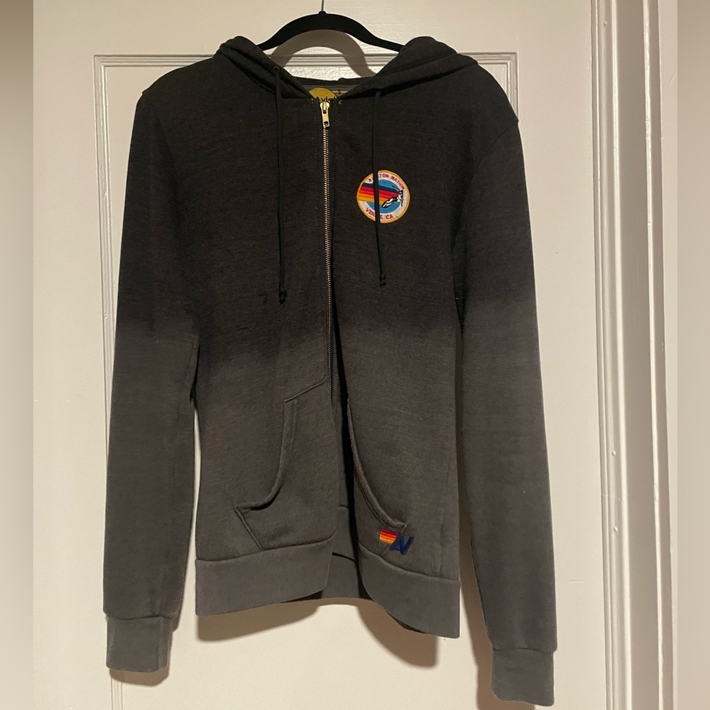 Aviator Nation Grey Ombré Zip-up Jacket